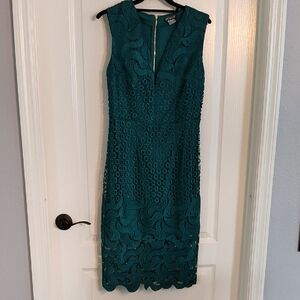 VENUS Teal Sleeveless Midi Dress